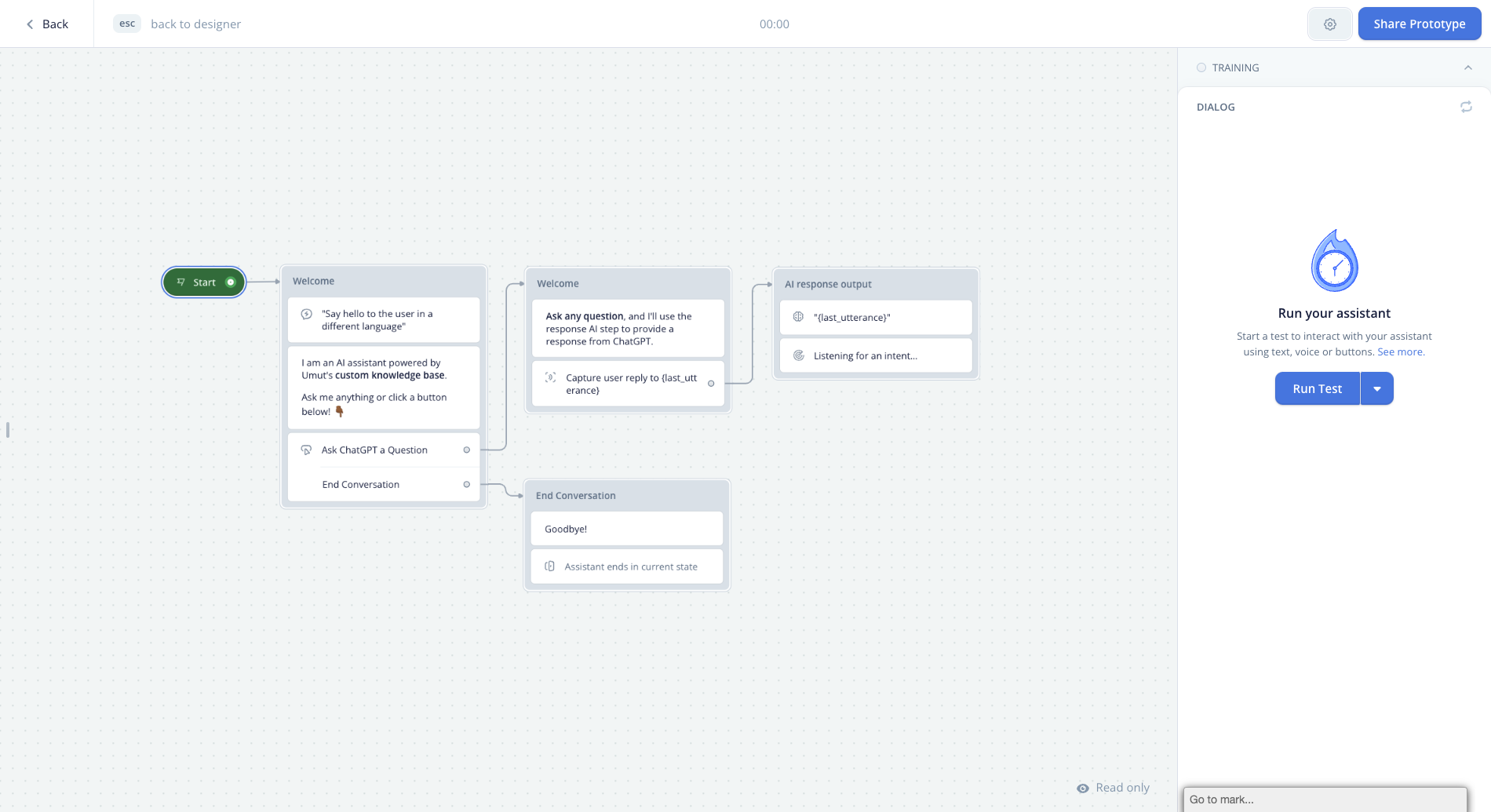 Voiceflow Chatbt Test First
