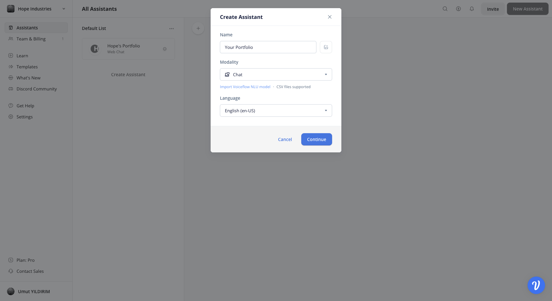 Voiceflow Creator Filles