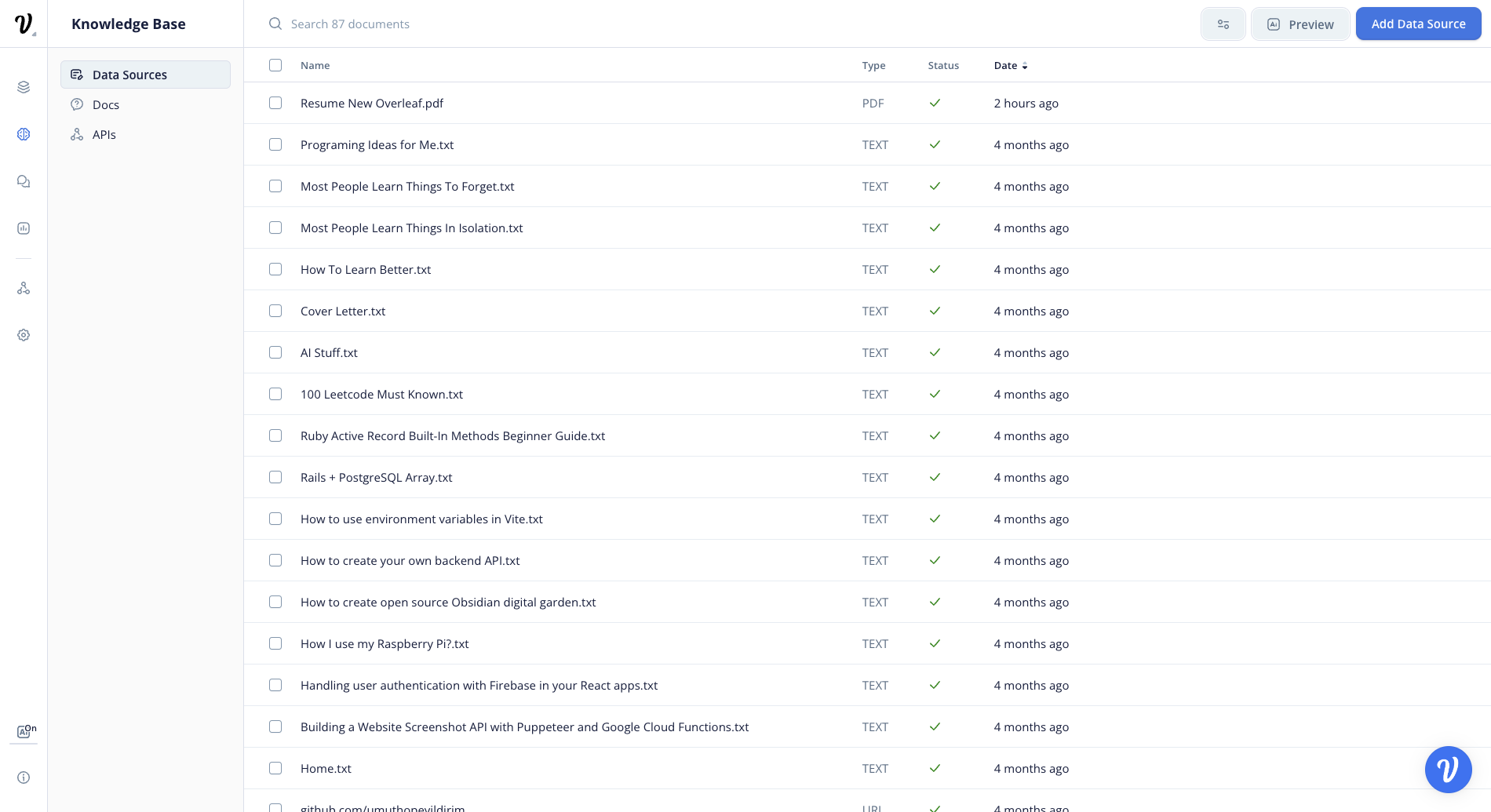 Voiceflow Knowledge Base Filed