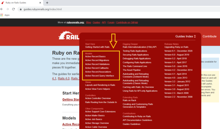 Ruby on Rails Docs For Active Record