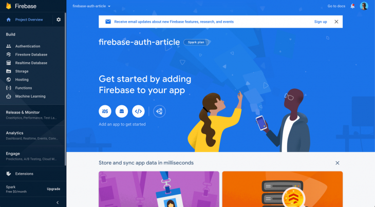 Firebase Project Created