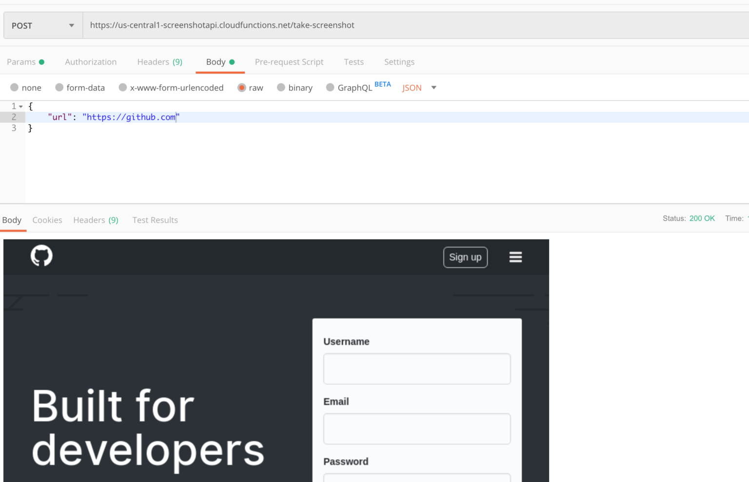 Website Screenshot API